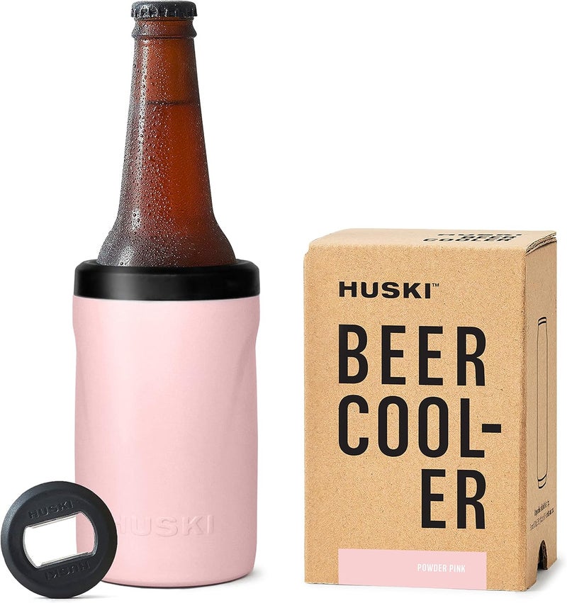 Huski Beer Cooler 2.0 | NEW | Premium Can and Bottle Holder | Triple Insulated Marine Grade Stainless Steel | Detachable 3-in-1 Opener | Works as a Tumbler | Best Gifts for Beer Lovers (Powder Pink) - Image 1