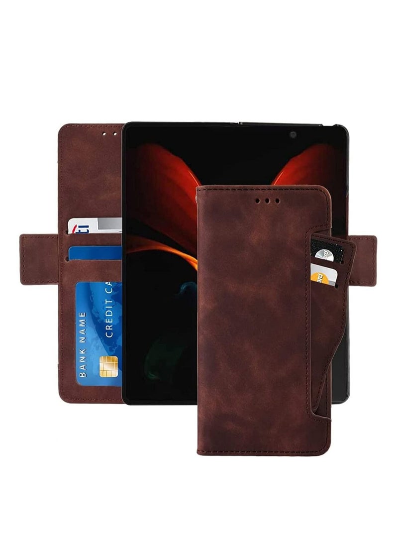 Excefore Case for Samsung Galaxy Z Fold 2 5G Case Cover, Wallet case, Classic Leather Wallet Foldable Case with Credit Card Holder - Image 1