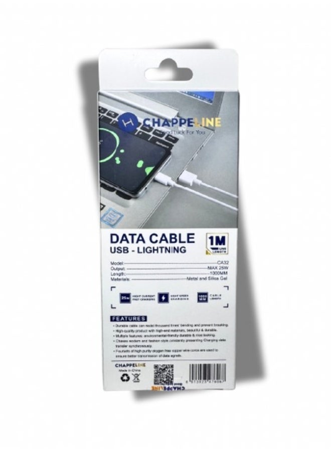 تشابي لاين  كابل بيانات أصلي من نوع Chappeline للشحن السريع.USB-LIGHTNING - Image 3