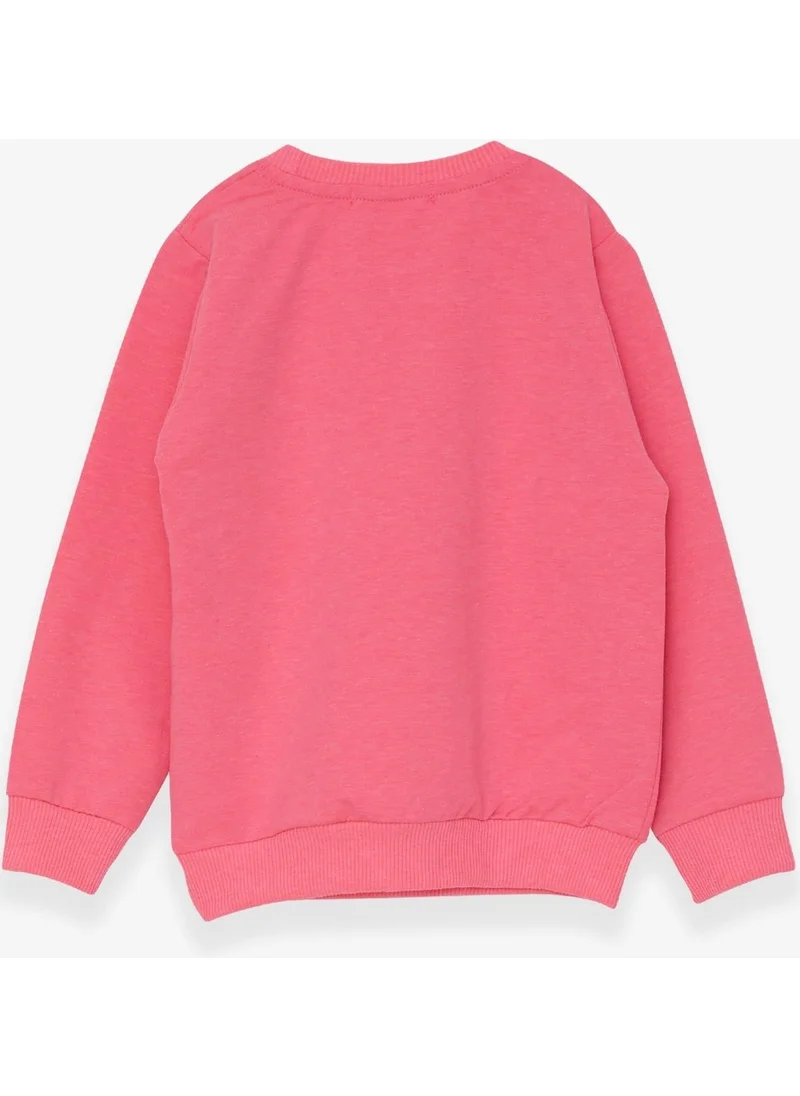 Breeze Girl's Sweatshirt Heart Printed 2-6 Years, Neon Pink