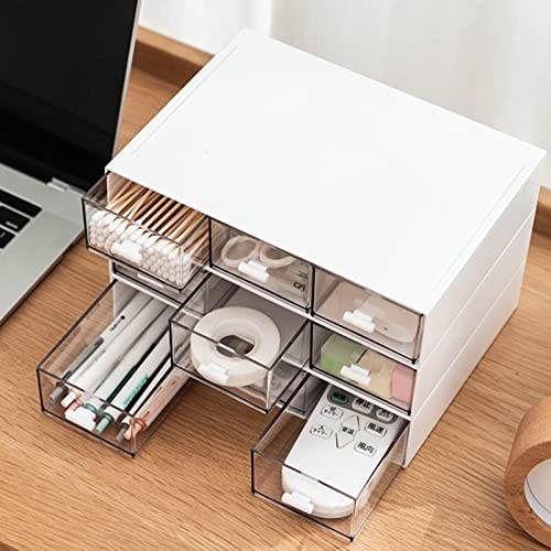 kulusion Desk Organizer-Stackable Storage Drawers, Desk Drawer Organizer Perfect For Collection Small Item/Cosmetic Office Supplies - 2 drawers (White) - Image 5
