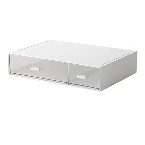kulusion Desk Organizer-Stackable Storage Drawers, Desk Drawer Organizer Perfect For Collection Small Item/Cosmetic Office Supplies - 2 drawers (White) - Image 1