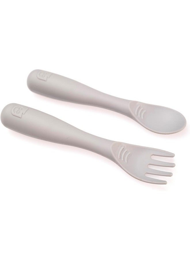 Talktools Bitsy Feeding Kid's Essentials Plate Set - Toddler Utensils, Spoon and Fork, Plate Lid, Perfect for Mealtime - Strong Suction Toddler Plates with 4 Compartments (Spoon/Fork-Cloud) - Image 3