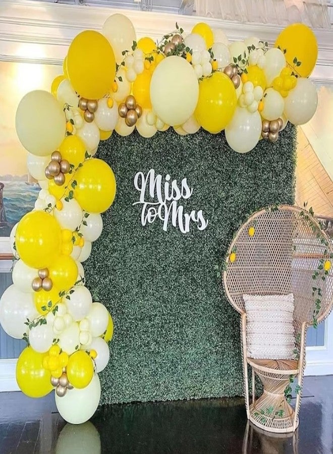 Biapian Yellow Balloon Garland Arch, 115 PCS Yellow White Balloon Arch Kit with Gold White Latex Balloon for Lemon Boho Sunshine Daisy Honeybee Theme Birthday Baby Shower Party Decoration - Image 4