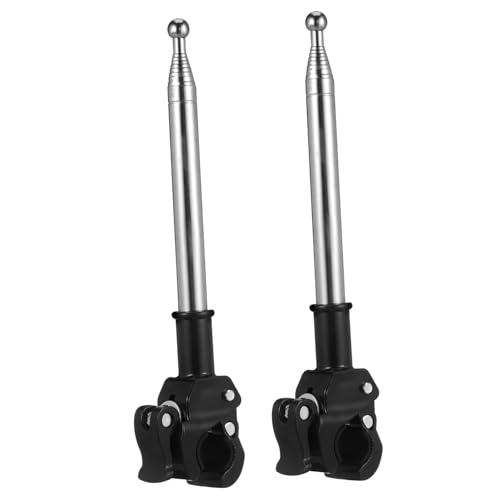 TOPPERFUN 2Pcs Adjustable Stainless Steel Motorcycle Flagpole, 51in Retractable Flag Pole, Telescopic Motorcycle Bike Flag Mounts, Outdoor Bicycle Flagpole for Mountain Road Bicycle Off-Road - Image 1