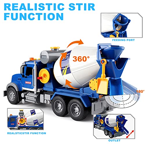 Dwi Dowellin Toddler Trucks Toys for Boys Age 1-3 3-5,Big Cement Mixer Truck with Lights and Sounds,Kids Boy Toys Christmas Birthday Gift Car - Image 4