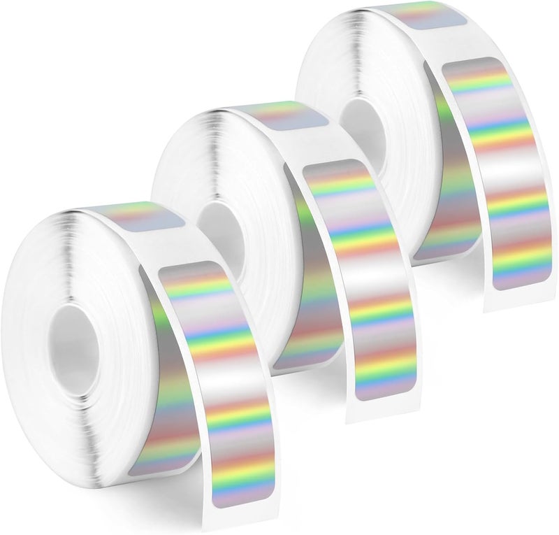 Pinsit Label Maker Tape, 3 Rolls Label Print Paper, 12mm x 40mm 480Pcs Self-Adhesive Sticker Thermal Paper, Waterproof Label Maker Tape Paper for Office Household Supplies - Image 1