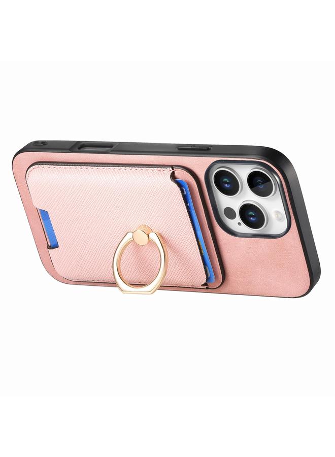 زبون جراب هاتف iPhone 13 Pro Max من الجلد بتصميم متقاطع عتيق مع حقيبة بطاقات MagSafe - Image 4