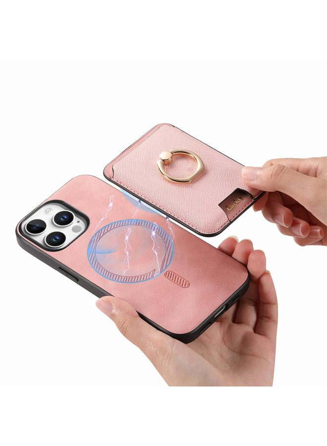 زبون جراب هاتف iPhone 13 Pro Max من الجلد بتصميم متقاطع عتيق مع حقيبة بطاقات MagSafe - Image 5