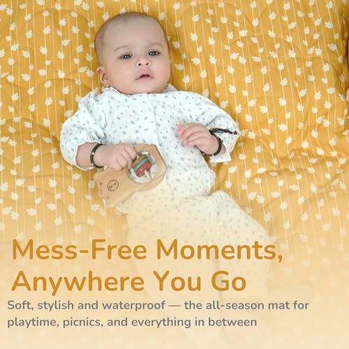 TIDY SLEEP Waterproof Baby Messy Mat | Multipurpose Splash Mat for Under High Chair, Art & Craft, Feeding, Playtime | Anti-Slip, Easy Clean, Foldable | 95x95 cm | Whimsy Spiral - Image 3