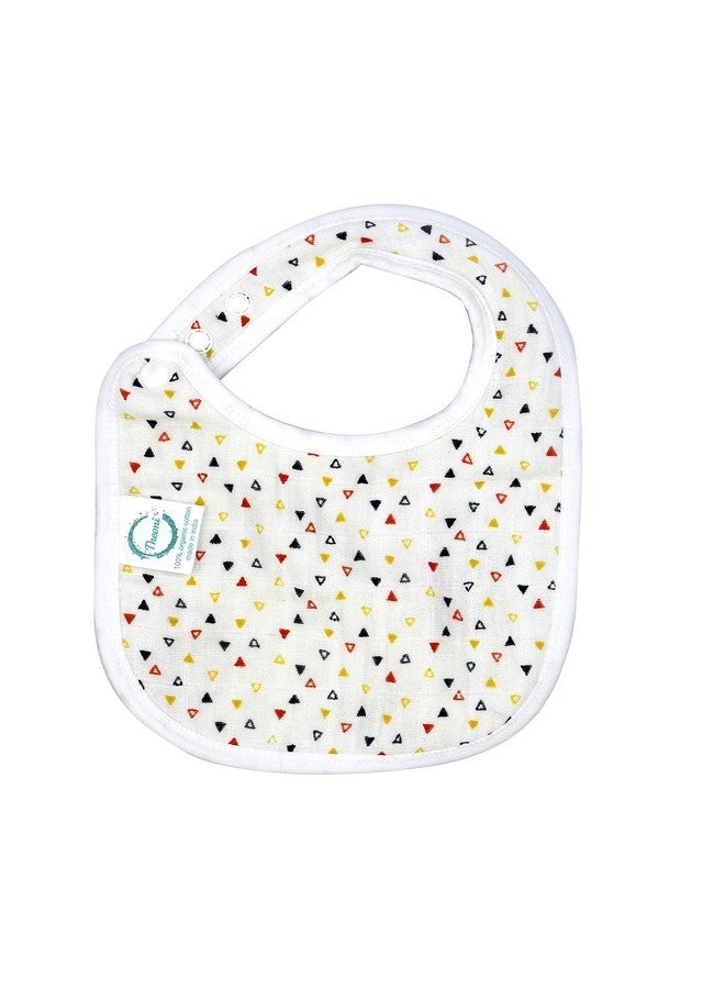 THEONI Organic cotton Muslin Snap Bibs For Newborn Baby (Set of 2) (Orange bloosoms) - Image 2