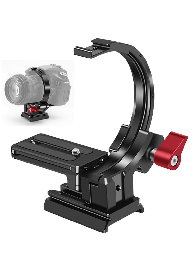 Rotatable Camera Lens Collar Tripod Mount Ring for Sony Canon Nikon Fujifilm, Metal Telephoto Lens Support Bracket, Replacement Foot Stand Base with Arca Swiss Quick Release Plate - Image 1