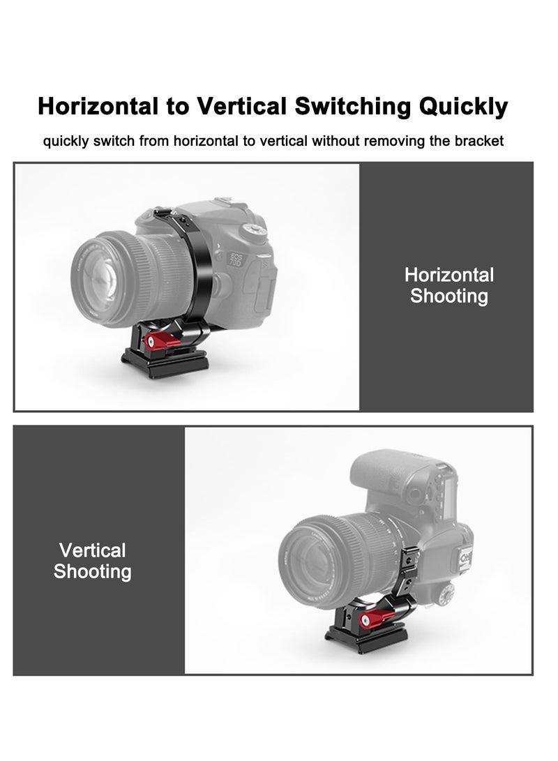 Rotatable Camera Lens Collar Tripod Mount Ring for Sony Canon Nikon Fujifilm, Metal Telephoto Lens Support Bracket, Replacement Foot Stand Base with Arca Swiss Quick Release Plate - Image 2