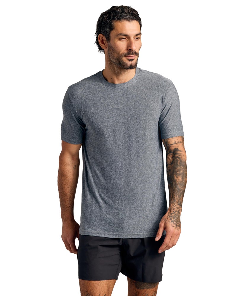 True Classic Workout Shirts for Men â€“ Mens Shirts & Muscle Shirt for Men, Gym Shirt, Mens Tank Top and Athletic Base Layer, Quick-Dry Workout Tee, Pack of 1, Heather Navy, 3XL - Image 1