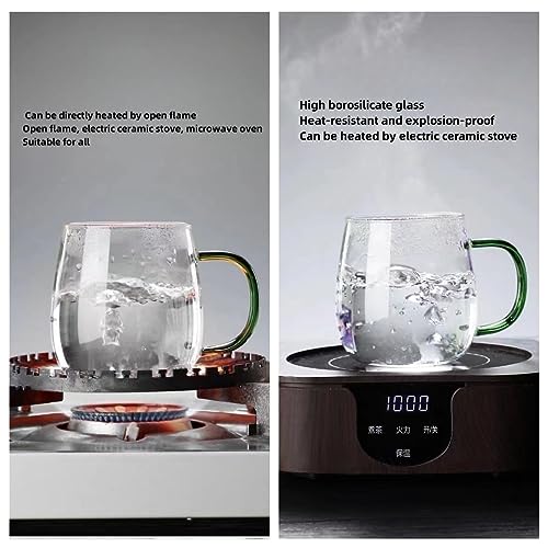 MAQQL Clear Borosilicate Glass Coffee Mug with Black Handle, 450ml/16oz, Ideal for Coffee, Tea, Beer, and Beverages – Durable, Gift-Ready Glass Mug - Image 4