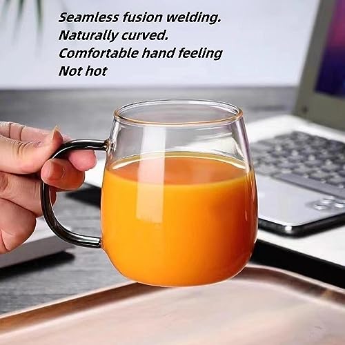 MAQQL Clear Borosilicate Glass Coffee Mug with Black Handle, 450ml/16oz, Ideal for Coffee, Tea, Beer, and Beverages – Durable, Gift-Ready Glass Mug - Image 3