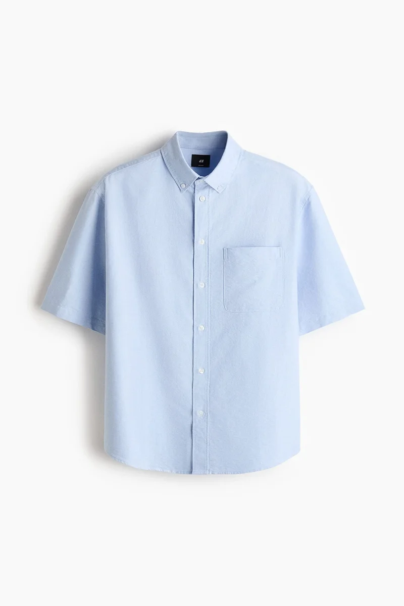H&M Relaxed Fit Short-sleeved Oxford shirt