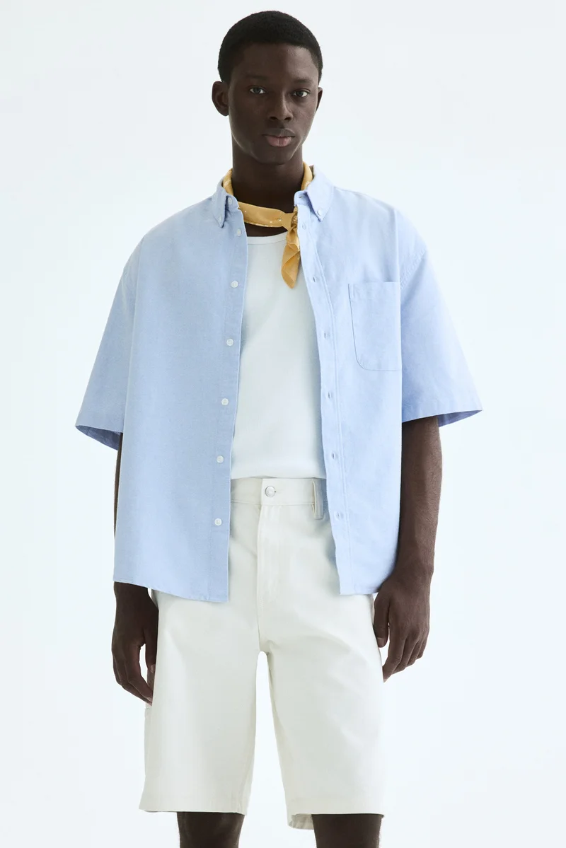 Relaxed Fit Short-sleeved Oxford shirt
