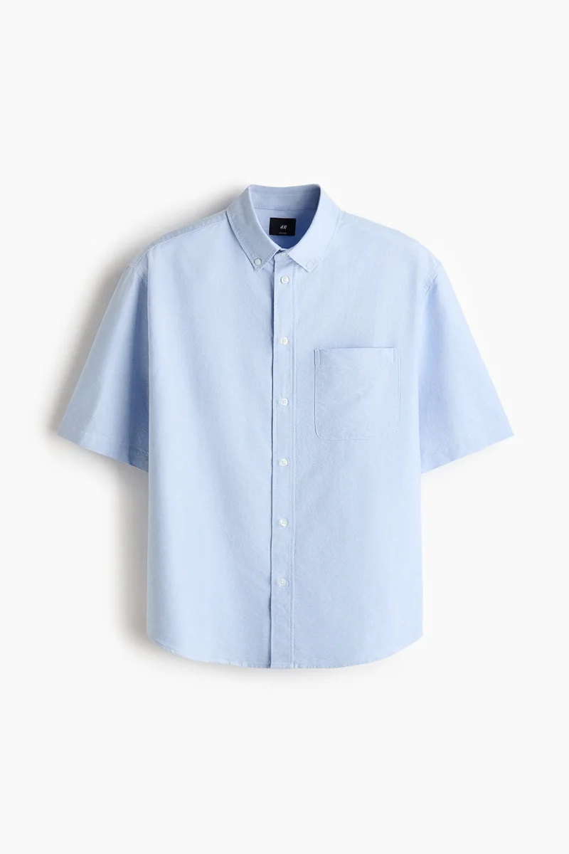 H&M  Relaxed Fit Short-sleeved Oxford shirt for Men | Best Price UAE