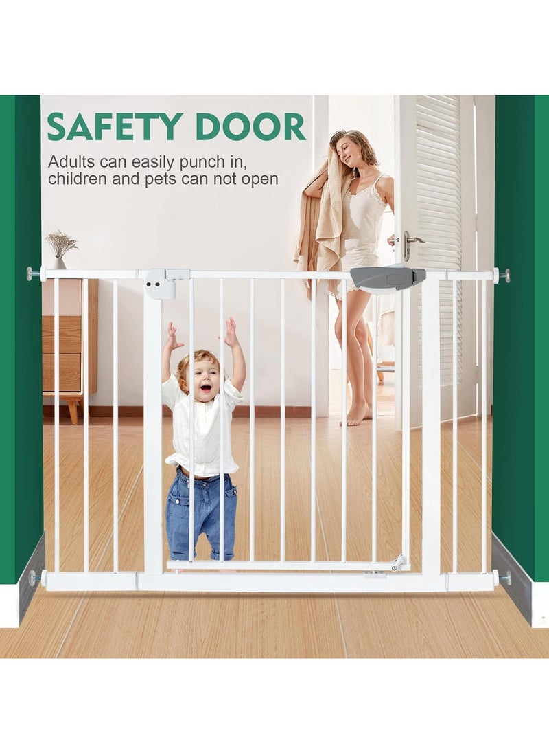 Jorunb Auto Close Safety Baby Gate,Adjustable Width Stairway Guard Rail Child Safety Gate,Expandable Baby Pet Safety Gate  - Image 3