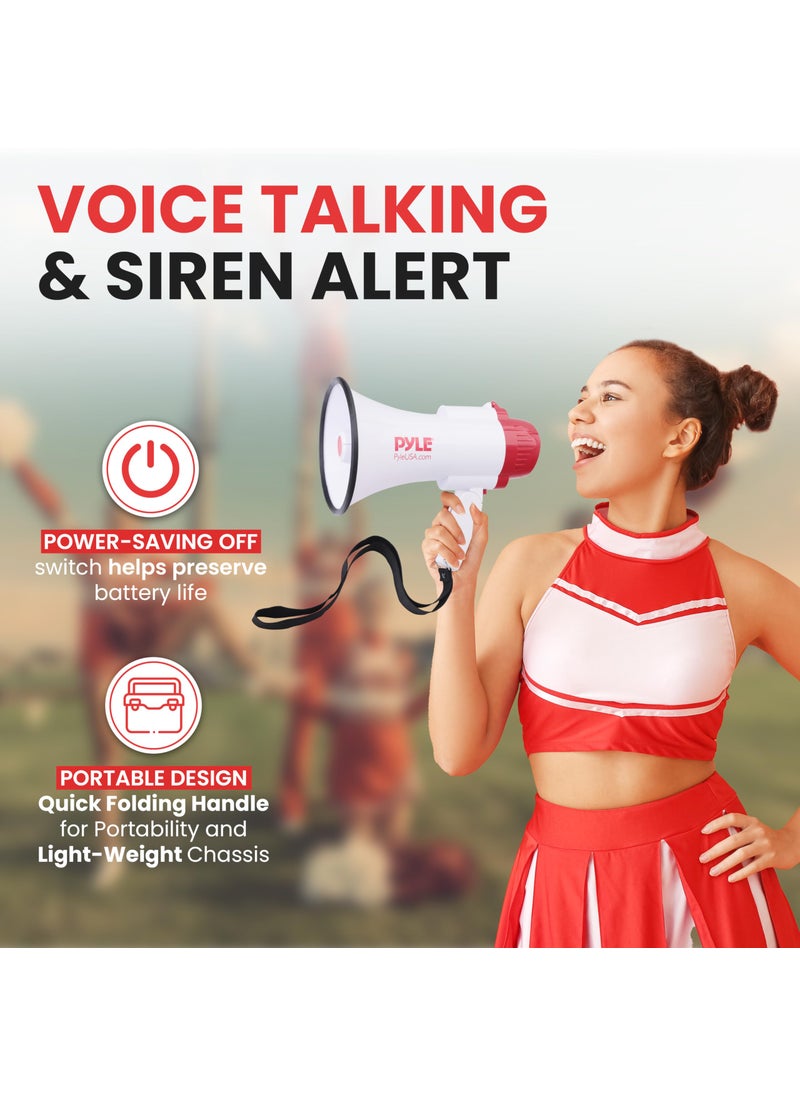 Pyle Pyle Megaphone Speaker PA Bullhorn - with Built-in Siren 30 Watt Voice Recorder & 800 Yard Range - Ideal for Football, Soccer, Baseball, Hockey, Basketball, Cheerleading Fans & Coaches - PMP35R  - Image 2