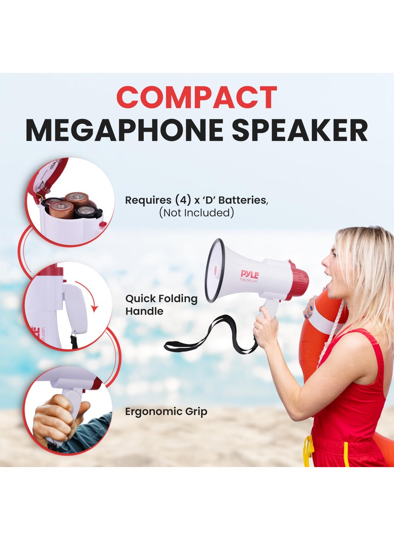 Pyle Pyle Megaphone Speaker PA Bullhorn - with Built-in Siren 30 Watt Voice Recorder & 800 Yard Range - Ideal for Football, Soccer, Baseball, Hockey, Basketball, Cheerleading Fans & Coaches - PMP35R  - Image 3