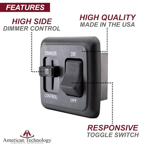 American Technology Components 12 Volt DC Dimmer Switch for LED, Halogen, Incandescent - RV, Auto, Truck, Marine, and Strip Lighting (Large Slider, Black) - Image 4
