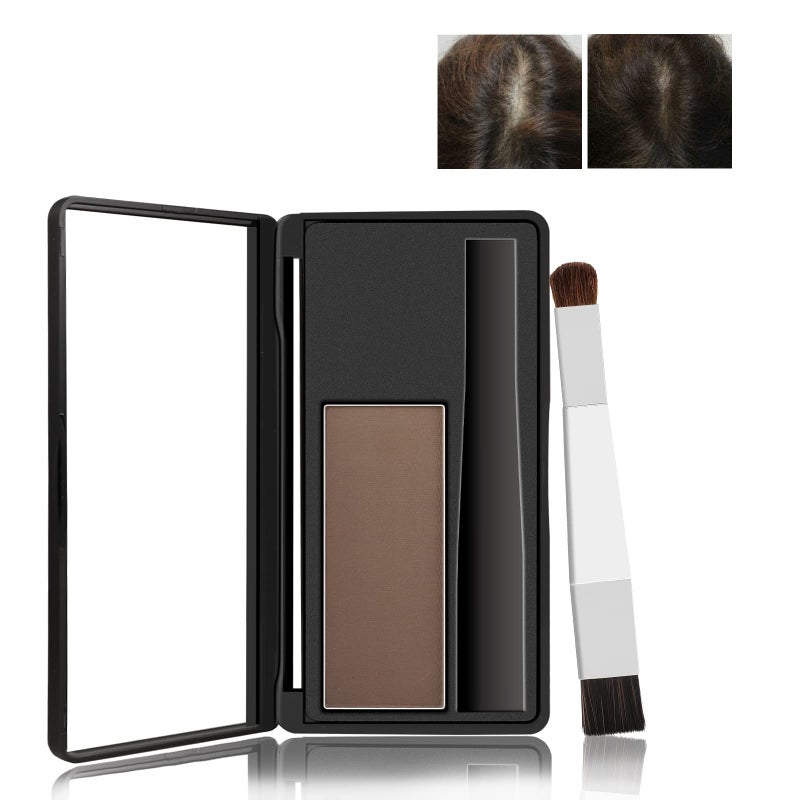 Boobeen Hair Shadow Powder Kit Roots TouchUp Powder Cover Hair Color Temporary Concealer with Brush for Gray Root - Image 3
