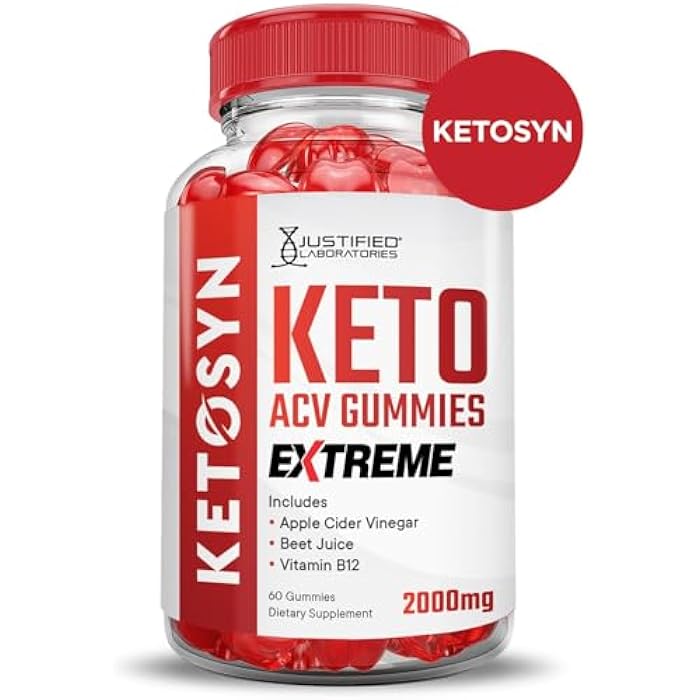 Justified Laboratories Ketosyn Keto ACV Gummies Extreme 2000MG Ketosyn Keto Gummies Apple Cider Vinegar Formulated with Pomegranate Beet Juice Powder B12 Vegan Non GMO 60 Gummys - Image 4