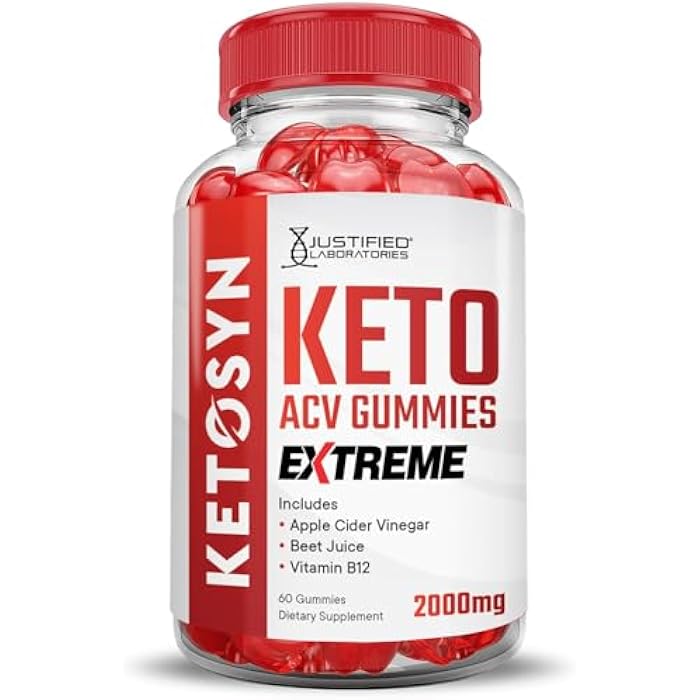 Justified Laboratories Ketosyn Keto ACV Gummies Extreme 2000MG Ketosyn Keto Gummies Apple Cider Vinegar Formulated with Pomegranate Beet Juice Powder B12 Vegan Non GMO 60 Gummys - Image 5