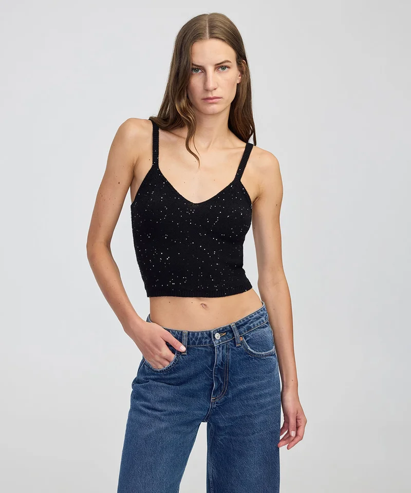 Ipekyol Slim Fit Embellished Knit Top