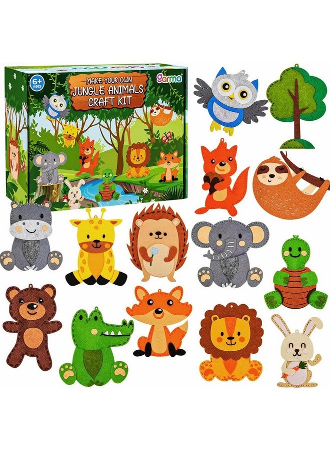 Garma Animal DIY Sewing Kits for Kids Age 6-12, Jungle Animal Sewing Set Craft Kits for Beginners Includes 14 Stuffed Animals, Educational Crafting and Sewing Kits for Girls and Boys Birthday Easter - Image 1