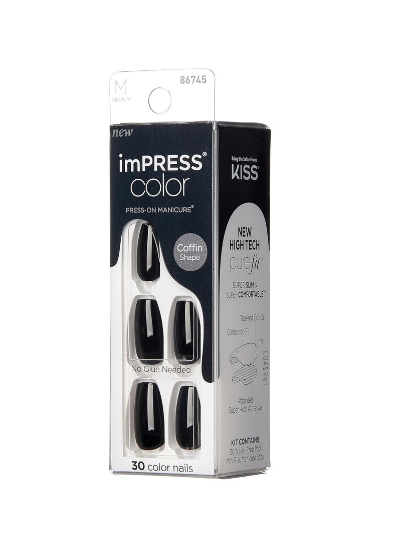 إمبريس امبريس اظافر كولور نيلز متوسطة الحجم من كيس، لون اسود بالكامل IMC512C - Image 2
