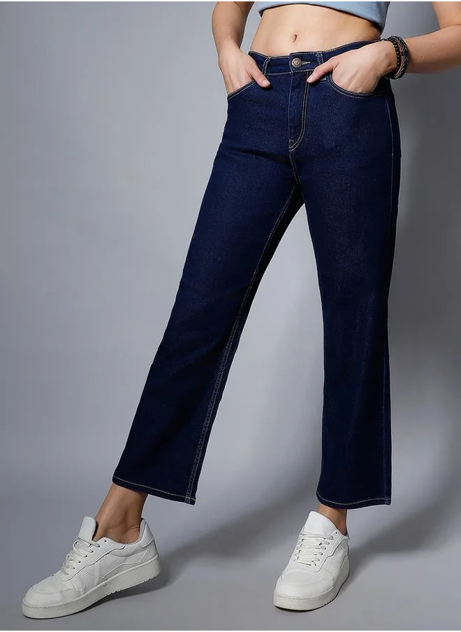 HIGH STAR High Rise Straight Fit Stretchable Jeans by Styli