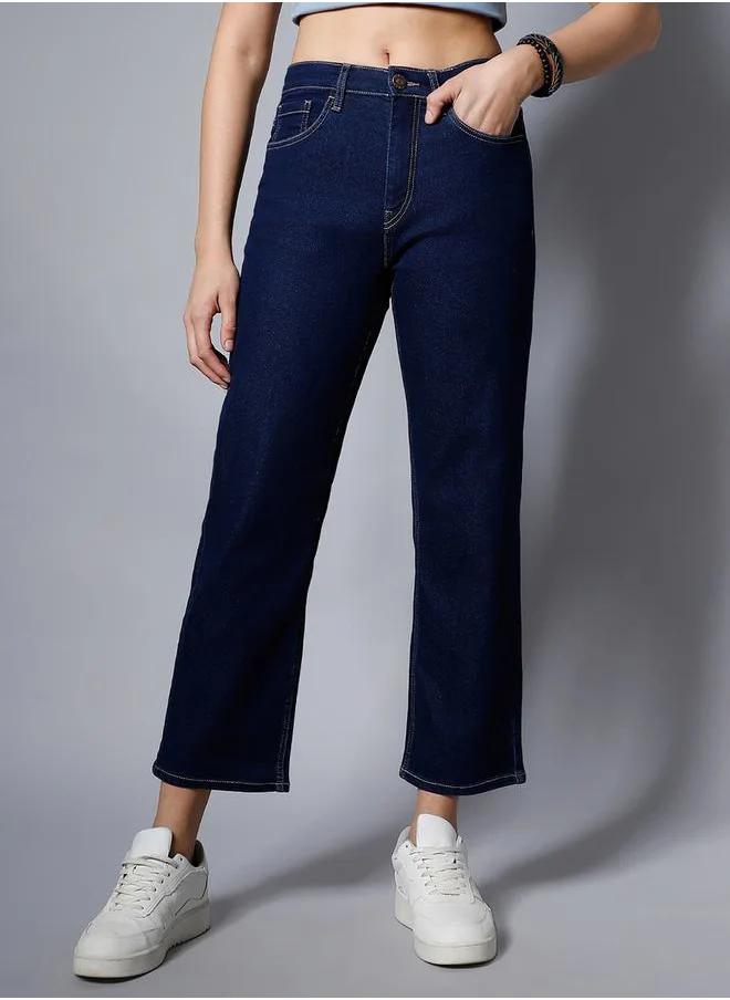 هاي ستار High Rise Straight Fit Stretchable Jeans by Styli