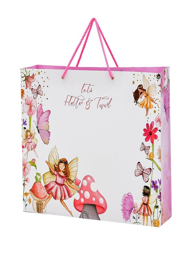 PPJ ® -HAPPY BIRTHDAY (FLUTTER AND TWIRL BUTTERFLY THEME PARTY) (30 Pcs.) PAPER CARRY BAG, 16 Inch X 12 Inch X 4 Inch RETURN GIFT/ HAPPY BIRTHDAY/RETURN GIFTS /GIFTS/ GIFT BAGS/GIFT COVERS (LARGE) (Pack of 30) - Image 1