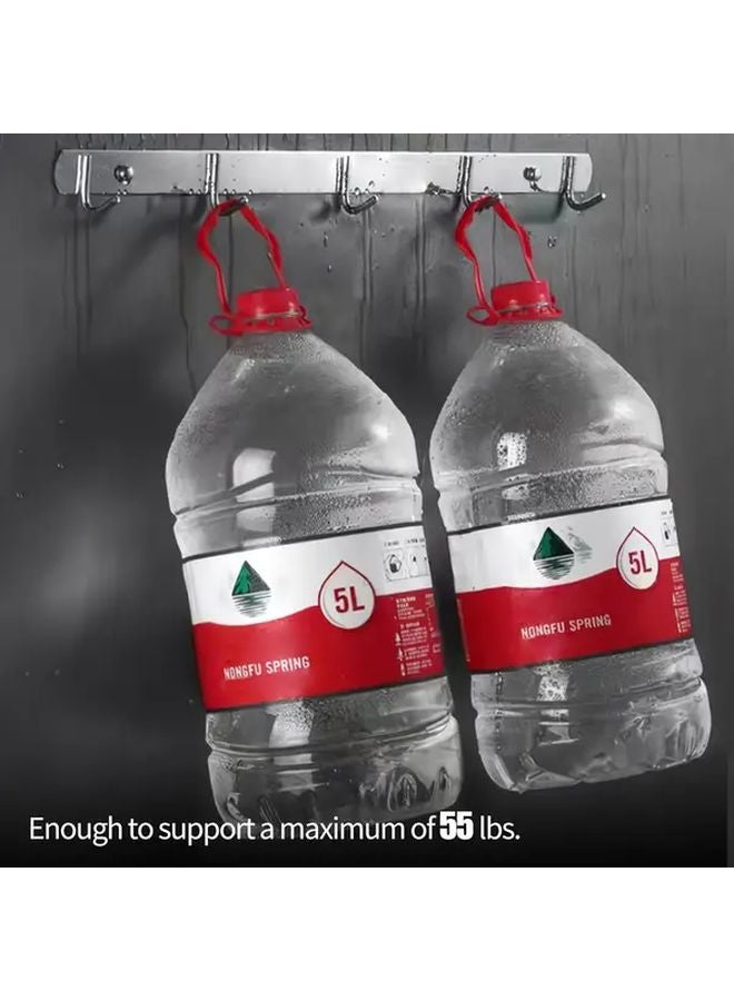 مجموعة من 2 رف معاطف حائطي متين من الفولاذ المقاوم للصدأ 304 مع 5 خطاطيم تشطيب نيكل فرشاة - Image 5