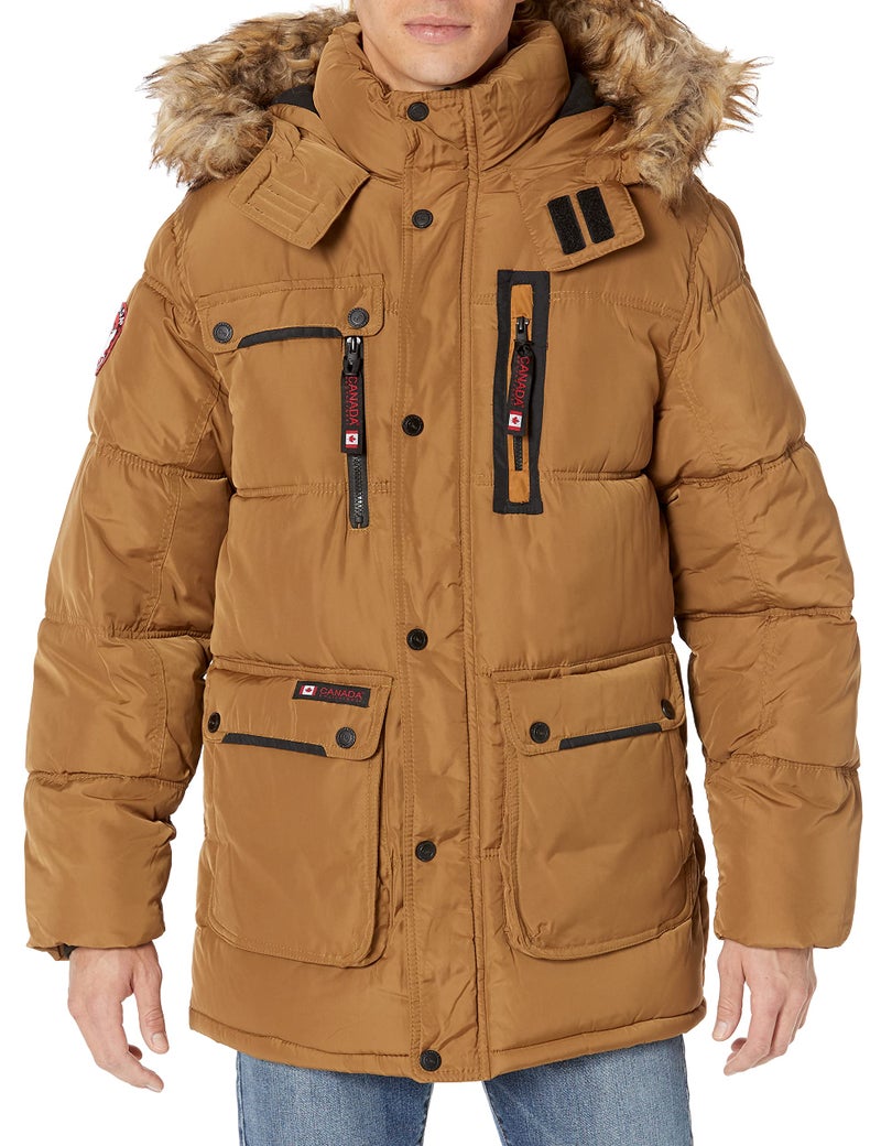 Canada Weather Gear Mens Heavyweight Puffer Jacket Timber TAN Medium