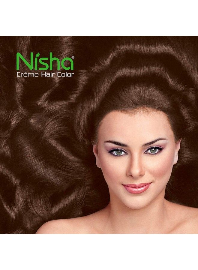 Nisha Creme Hair Colour 3.5 CHOCOLATE BROWN (60gm + 60ml + 18ml Nisha Conditioner with Natural Herbs 100% Grey Hair Coverage) Pack of 2 - Image 5