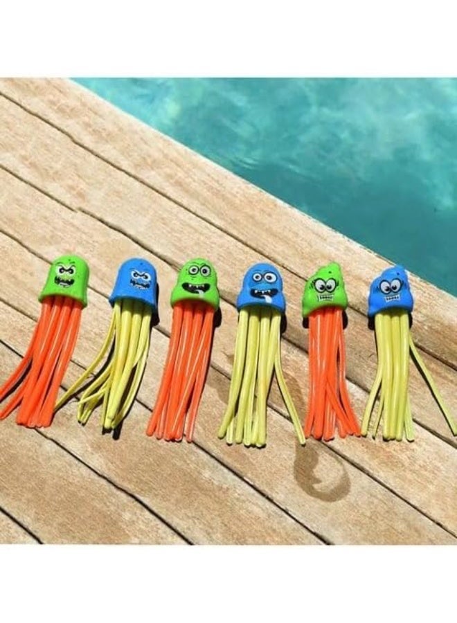 ألعاب غوص للمسبح للأطفال اشكال والوان متعددة | 6 قطع بتصميم قنديل البحر لتعليم السباحة وتنمية مهارات الغوص - Image 2