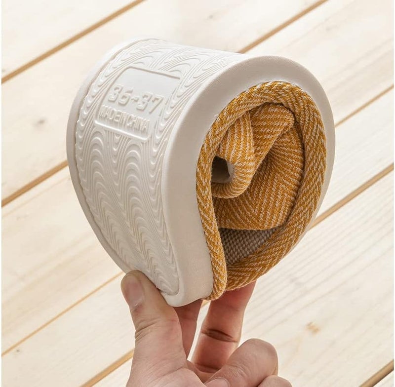 AioTio أحذية نعال من نسيج للاستخدام داخليًا وخارجيًا، ذات قاعدة ناعمة ومانعة للانزلاق تناسب جميع الفصول، أحذية نعال للأزواج من الرجال والنساء - Image 2