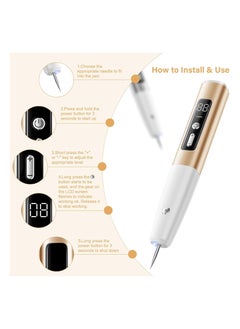 SYOSI Mole Remover Pen, Skin Tags Remover Pen, Mole Remover Pen Kit with 15 Levels LCD Display & Spotlight Portable Rechargeable Skin Tags Removal Kit with Replaceable Needles for Wart Freckle Dark Spot  - Image 2