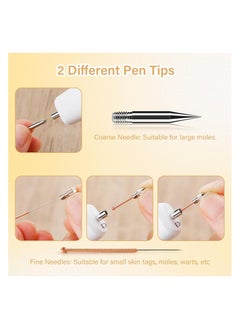 SYOSI Mole Remover Pen, Skin Tags Remover Pen, Mole Remover Pen Kit with 15 Levels LCD Display & Spotlight Portable Rechargeable Skin Tags Removal Kit with Replaceable Needles for Wart Freckle Dark Spot  - Image 3