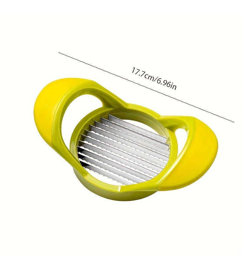 Stainless Steel Manual Tomato Vegetable Slicer With Ergonomic Green Handle 1pc - Image 3