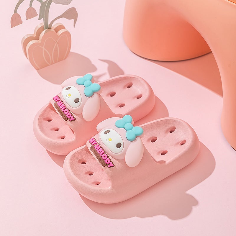 Sanrio 3D Cartoon Kids Summer Slippers Non-Slip Quick Dry Melody (pink) 