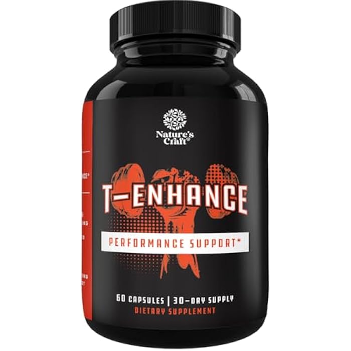 Natures Craft مكمل التستوستيرون للرجال - معزز التستوستيرون للرجال مع عشب الماعز الشقي، جذر الماكا، تونغكات علي وتريبولوس تيرستريس - دعم الطاقة، معزز الأداء، بناء العضلات - 60 كبسولة - Image 1