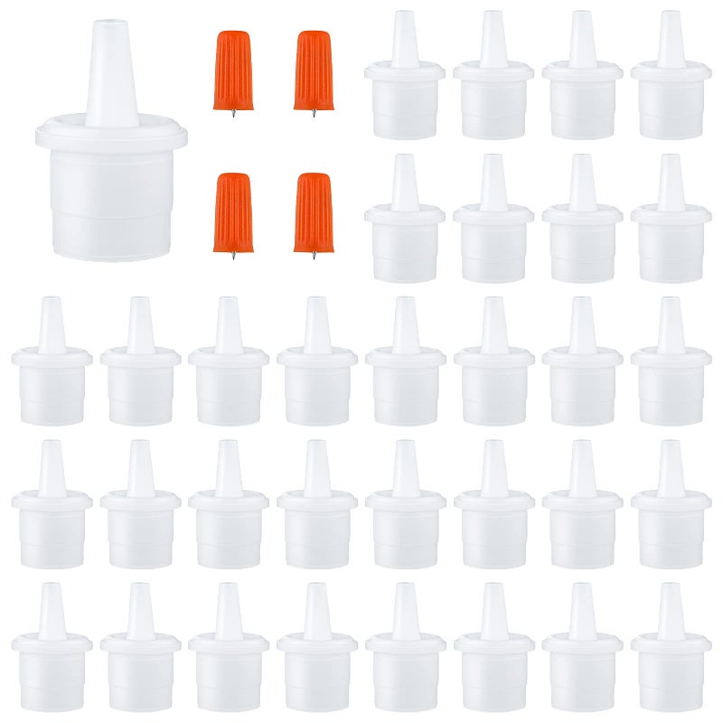 Maitys 44 Pieces Lash Glue Replacement Tops Kit Eyelash Glue Nozzle Tips Lash Bottle Plug Mouth Tips Pins Blocking Needle for Home Salon Extensions Tools - Image 3