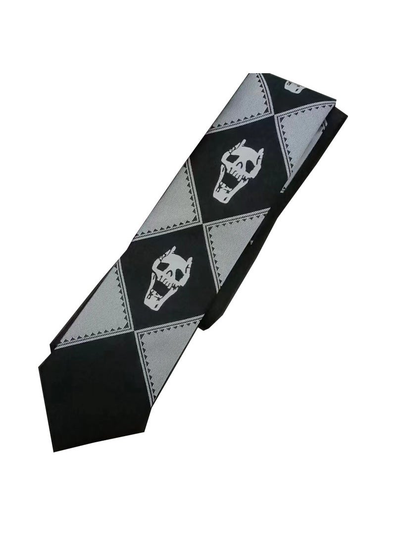 Generic - Anime JOJO Tie Kira Yoshiro Wonderful Adventure Skull Black Purple Green Men's Hand Tie Zipper green - Image 1