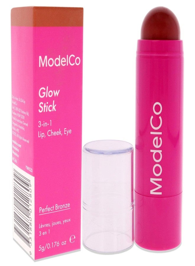 ModelCo Glow Stick 3-In-1 - Multi-Use Cream Color Stick - Hydrating Creamy Formula - Delivers Luminous Color For Healthy Glow - Buildable Coverage From Sheer To Saturated - Perfect Bronze - 0.176 Oz - Image 3