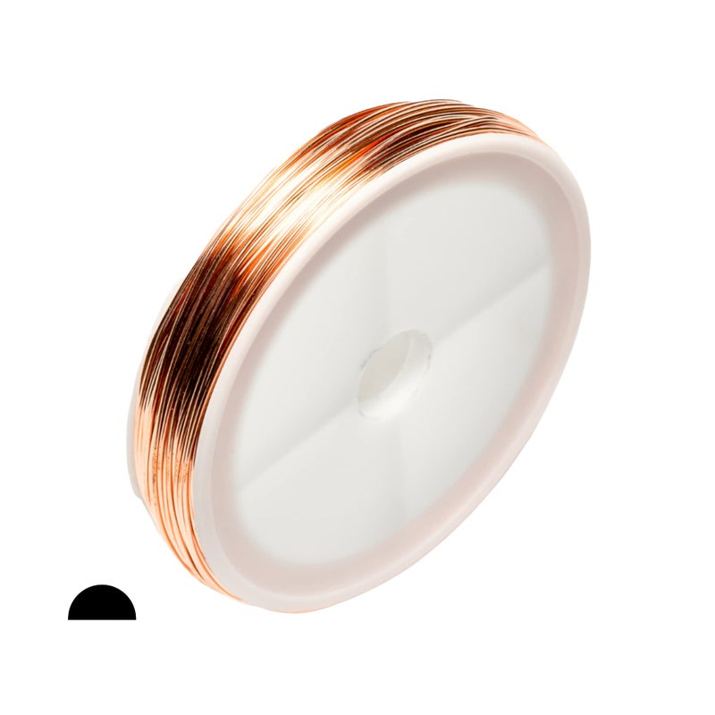 Craft Wire 20 Gauge, 99.9% Pure Copper Wire (Half Round) Dead Soft CDA #110 Made in USA - 25FT by CRAFT WIRE - Image 1